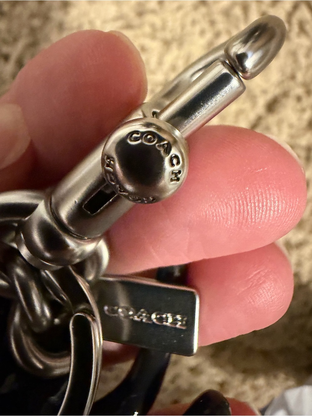 Coach Black Spider Keychain Charm - Picture 3 of 3
